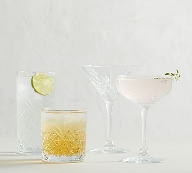 Trellis Etched Highball Glasses - Set of 4 | Pottery Barn (US)
