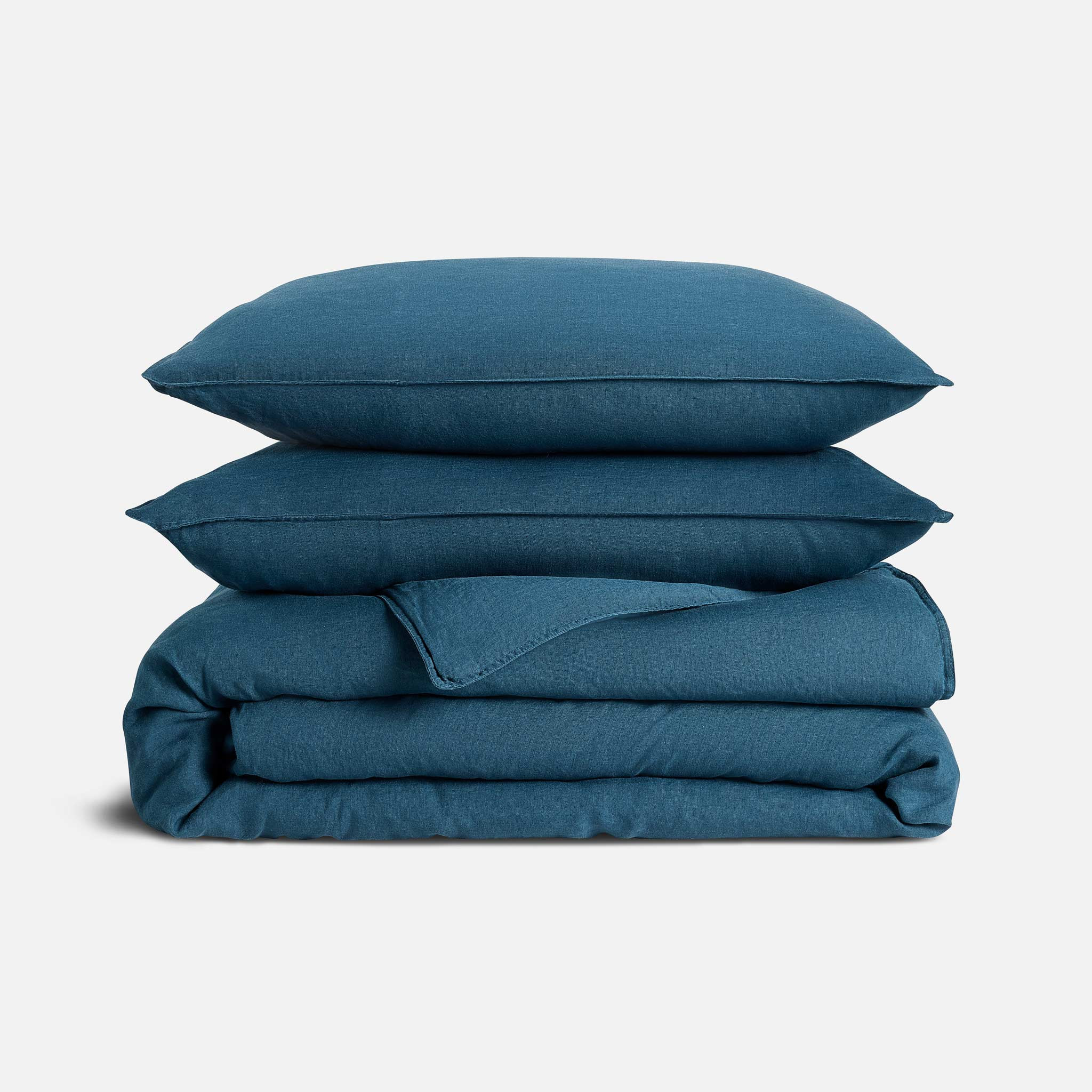 Brooklinen Washed European Linen Duvet Set size Full/Queen in Abyss | Brooklinen