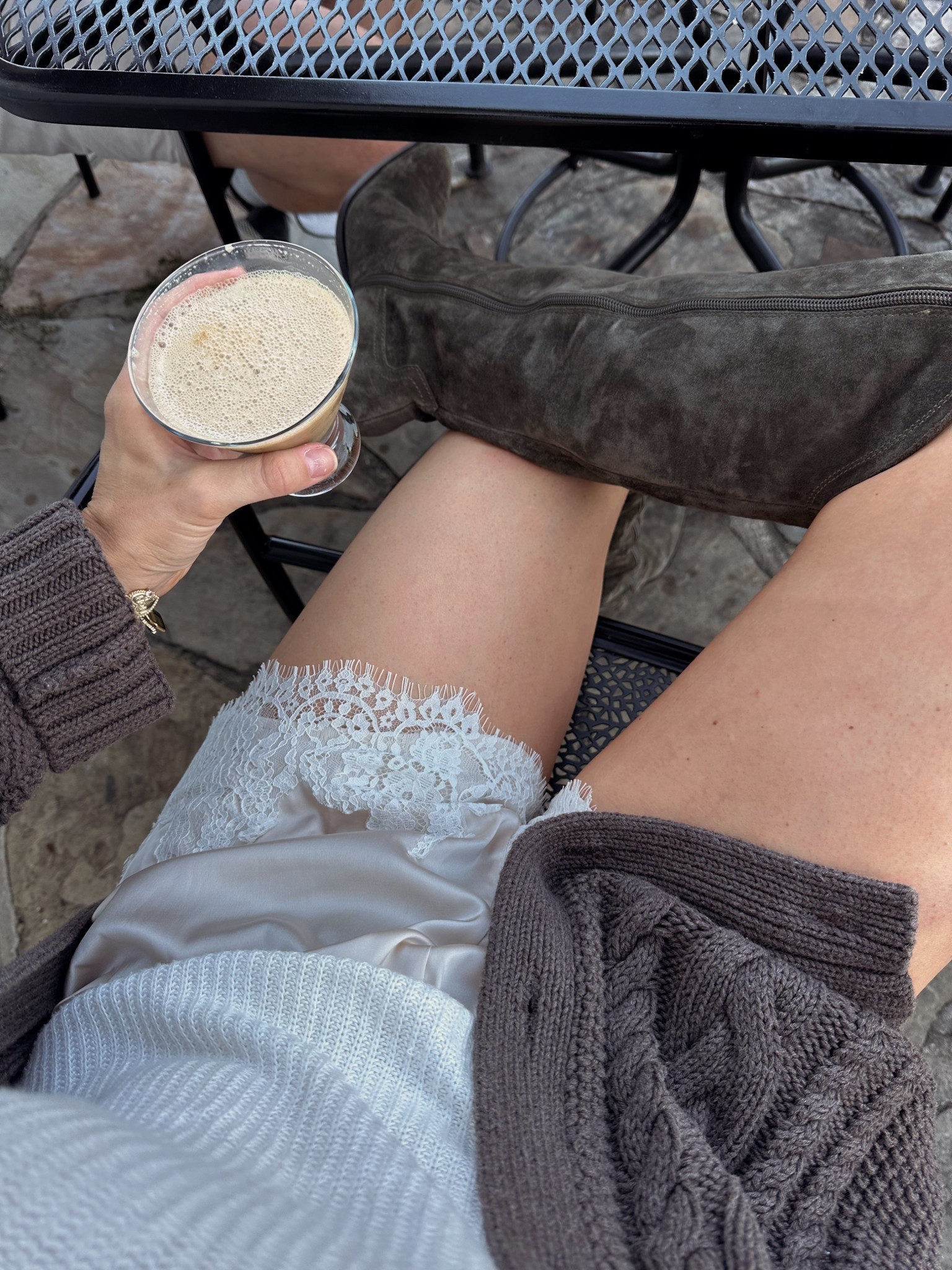 How to style the Amazon lace shorts, only $15! Wearing a medium

Cardigan is old from Quince, tank is old from Amazon, boots are last year Dolce Vita