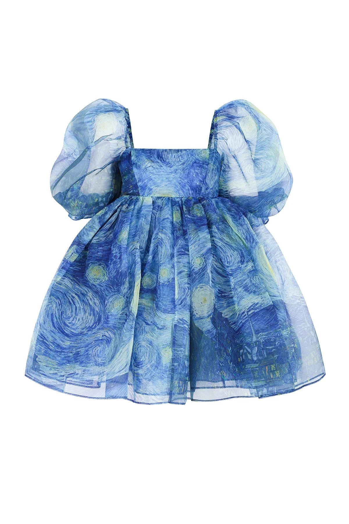 The Starry Night Silk Puff Dress | Selkie Collection