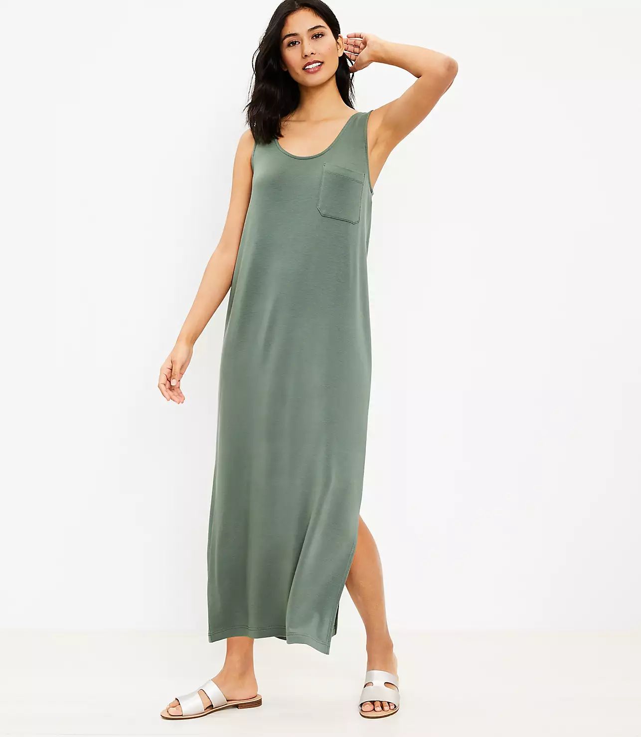 Lou & Grey Signaturesoft Tank Midi Pocket Dress | LOFT