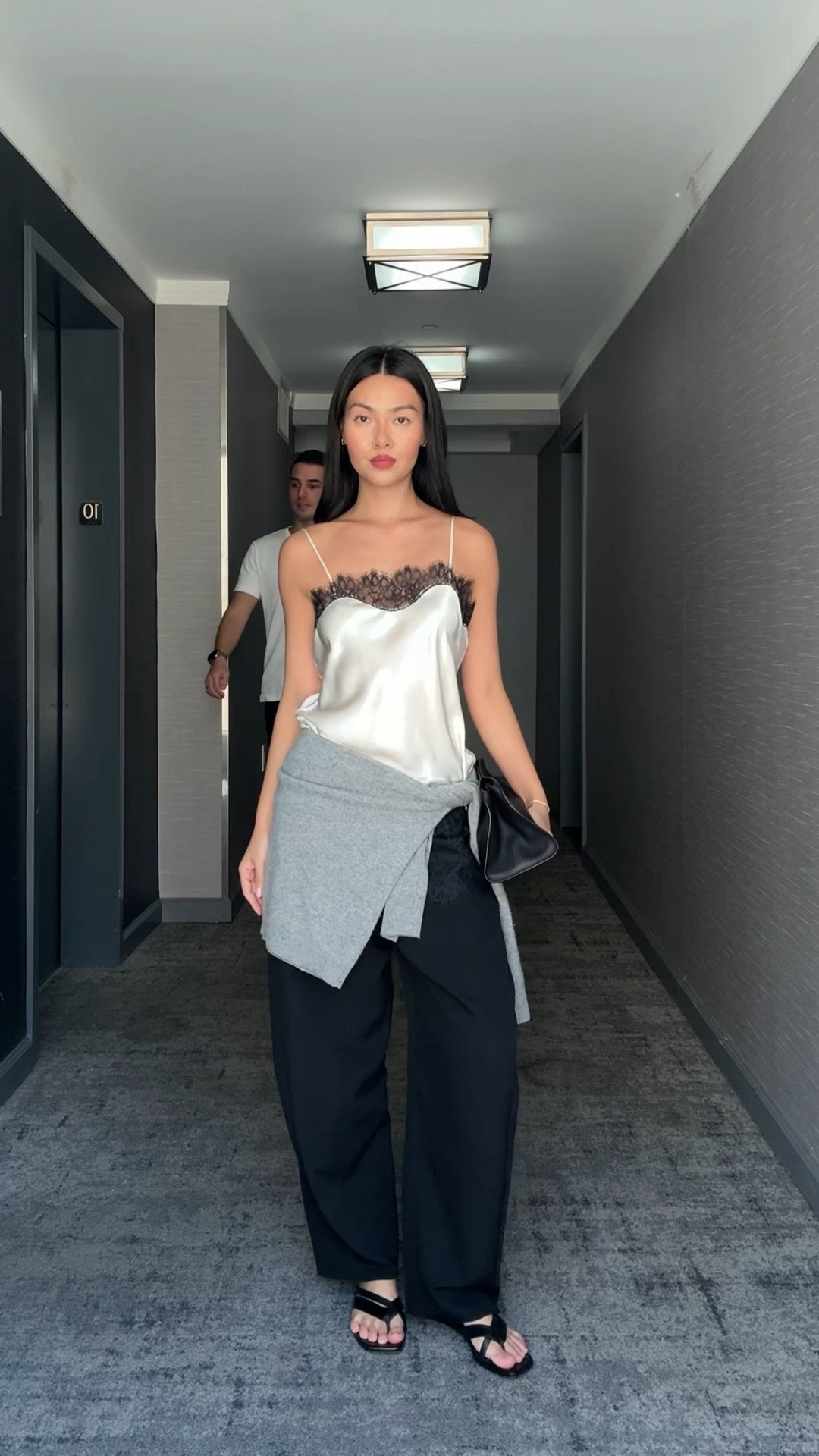 Size small top, sweater is a large (use code MIMI10), pants size small