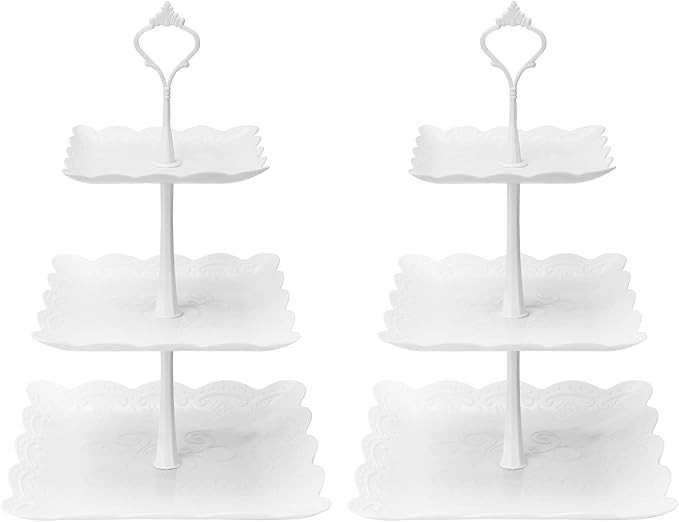 Coitak Plastic Cupcake Stands, 3 Tier Cupcake Stand, Dessert Tower Tray for Tea Party, Baby Showe... | Amazon (US)