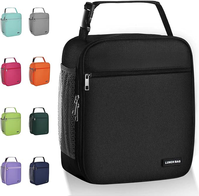 Lunch box Lunch bag for men women Insulated Lunchbox Lunch bags for Work Picnic Travel (Black) | Amazon (US)