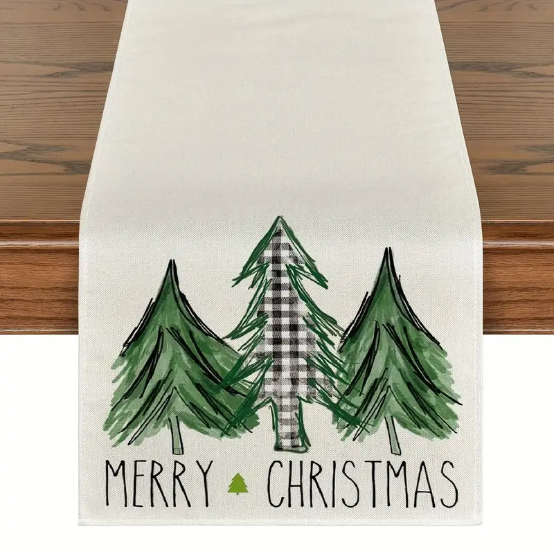 1pc, Christmas Theme Table Runner, Buffalo Plaid Christmas Tree Pattern Table Runner, Seasonal Wi... | Temu Affiliate Program