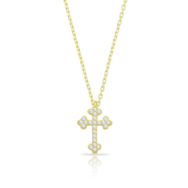 Dainty Budded Cross Necklace | The Sis Kiss