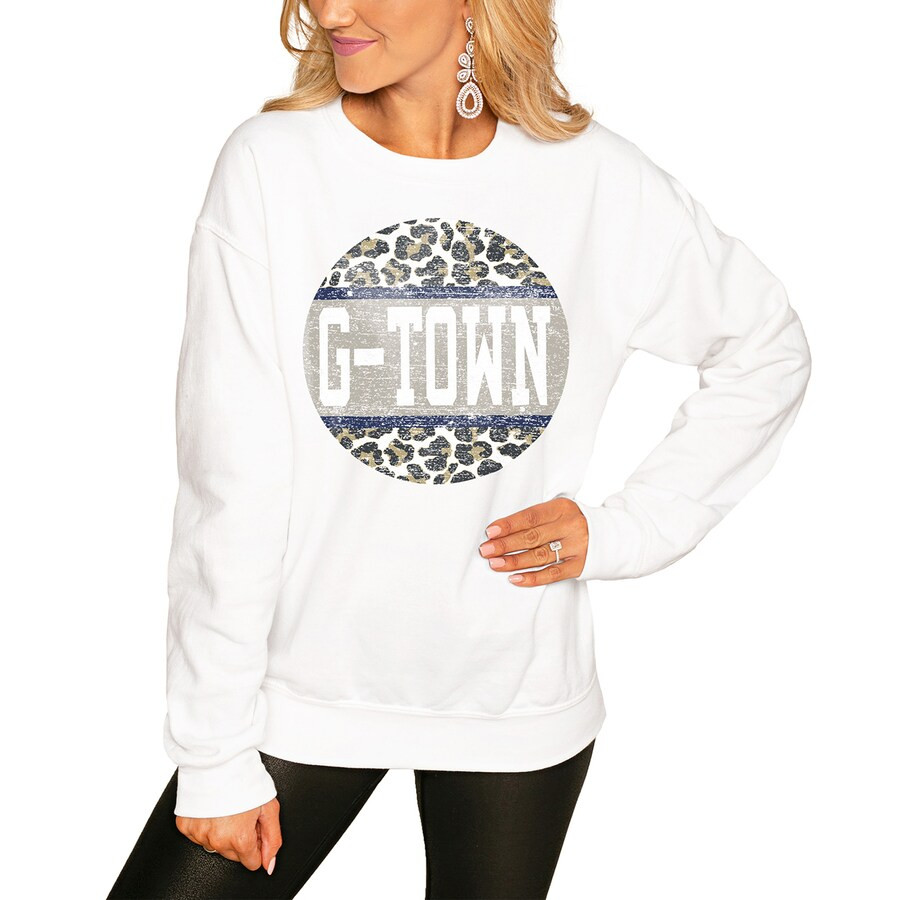 Georgetown Hoyas Women's Scoop & Score Pullover Sweatshirt - White | Fanatics