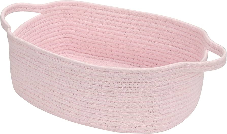 Small Woven Cotton Rope Basket Cute Baby Gift Baskets Empty Decorative Storage Basket for Organiz... | Amazon (US)