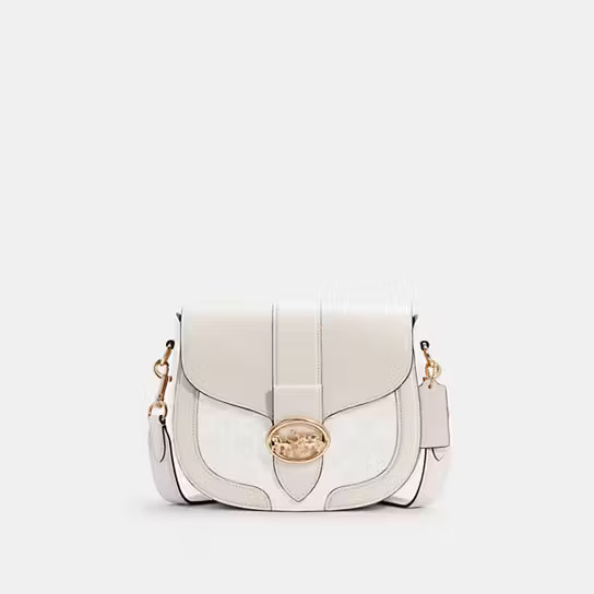 Georgie Saddle Bag In Signature Canvas | Coach Outlet US