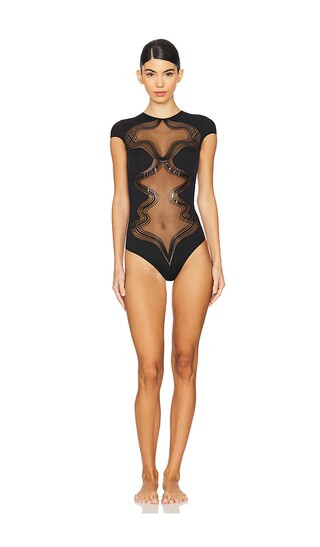 Wavelength Bodysuit in Black | Revolve Clothing (Global)