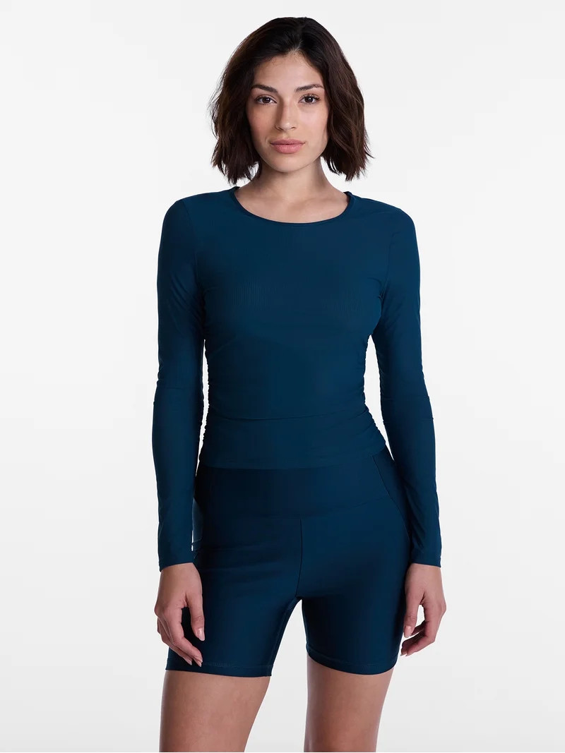Avia Women\u2019s Side Cinch Ruched Top, Sizes XS-XXXL | Walmart (US)