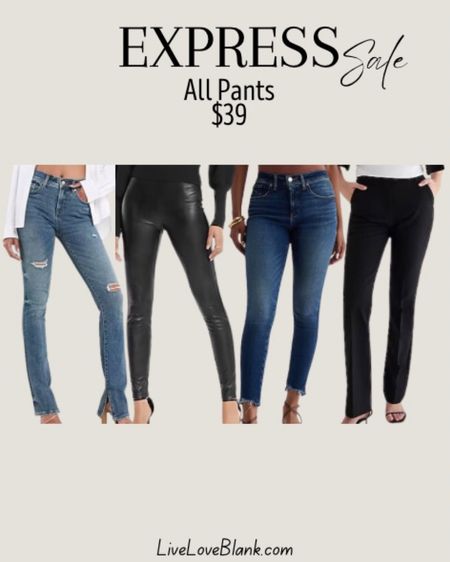Express pants on sale for $39
My favorite jeans! Faux leather leggings 
#ltku



#LTKstyletip #LTKfindsunder50 #LTKover40