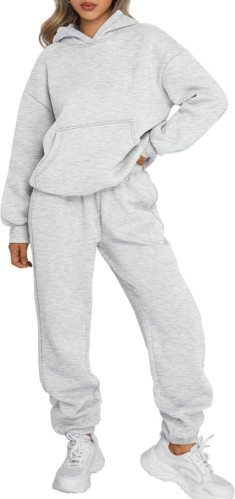 Trendy Queen Sweatsuits Women 2 Piece Outfit Two Piece Lounge Sets Hoodies and Sweatpants Fall Fa... | Amazon (US)