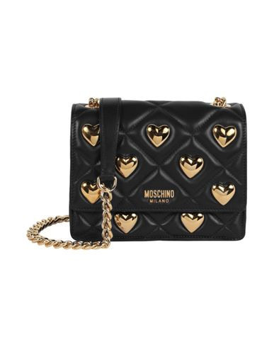 Moschino Heart Studs Quilted Crossbody Bag Woman Cross-body bag Black Size - Lambskin | YOOX (US)