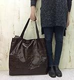 Oversized leather tote bag Extra large Duffel Travel Brown Giant overnight Handmade weekender | Amazon (US)