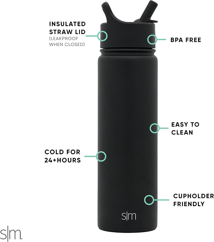 Simple Modern Water Bottle with Straw Lid Vacuum Insulated Stainless Steel Metal Thermos Bottles ... | Amazon (US)