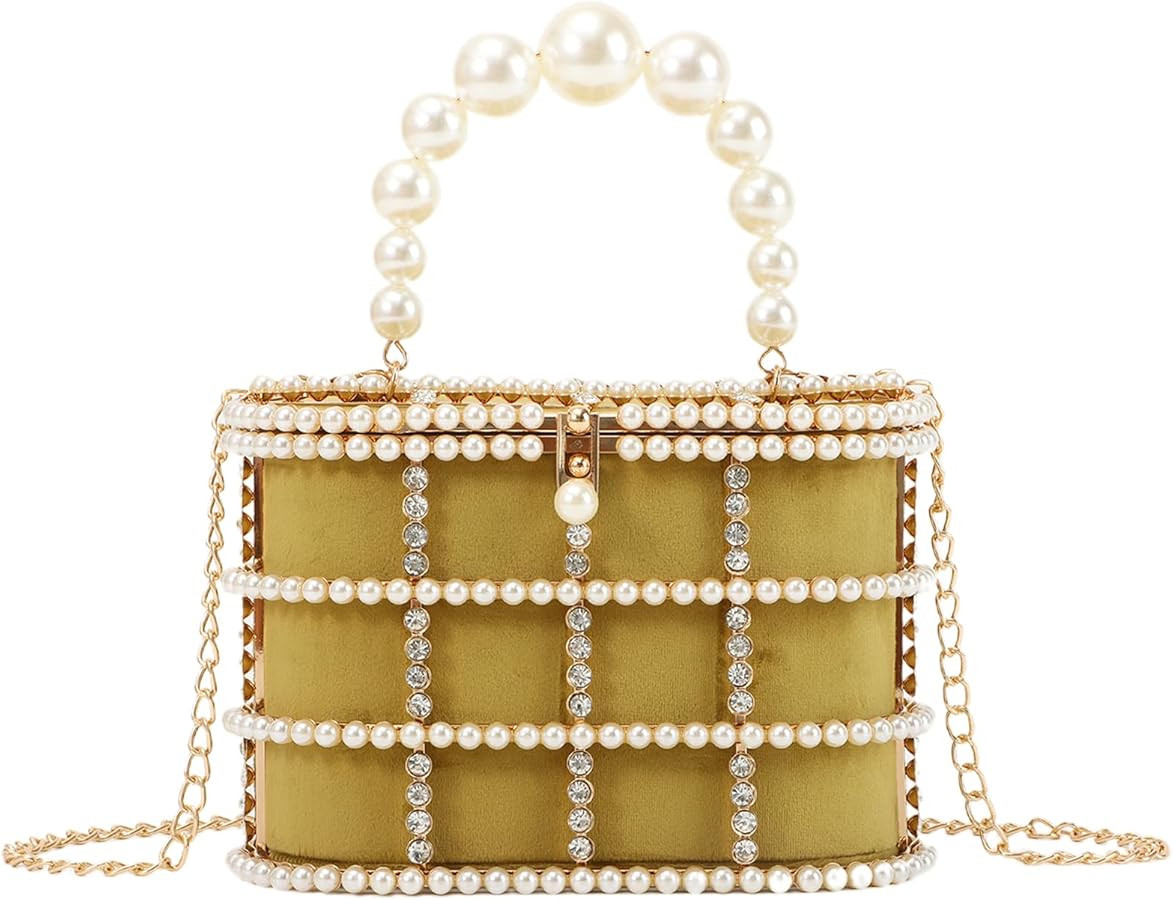 Lanpet Women Evening Handbag Clutch Purses Metal Crystal Bucket Bag for Wedding Prom Birthday Par... | Amazon (US)