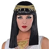 Amscan 840835 Black Cleopatra Wig with Gold Sequin Headpiece, 1 Piece | Amazon (US)