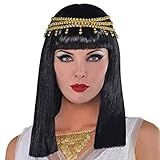 Amscan 840835 Black Cleopatra Wig with Gold Sequin Headpiece, 1 Piece | Amazon (US)