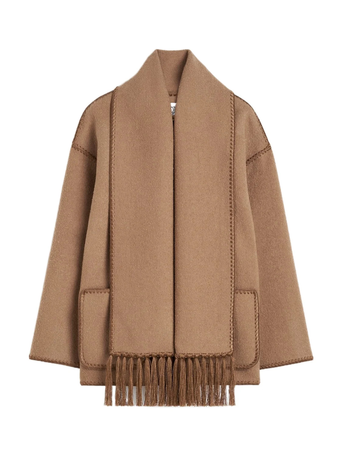 Totême Buttoned Whipstitch-Trim Scarf Jacket | Senser US
