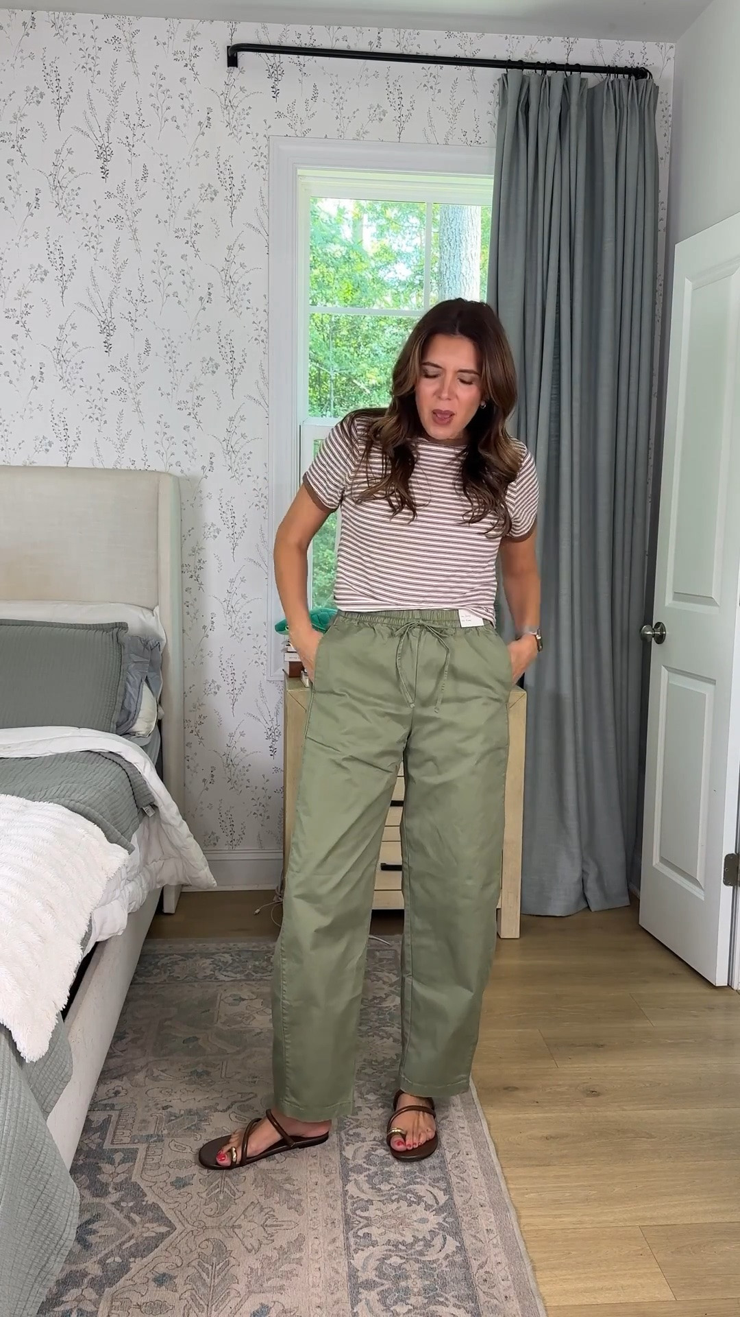 Abercrombie pull on pants for fall! I’m 5’7” in a small long length and small in striped tee.

#LTKOver40 #LTKTall