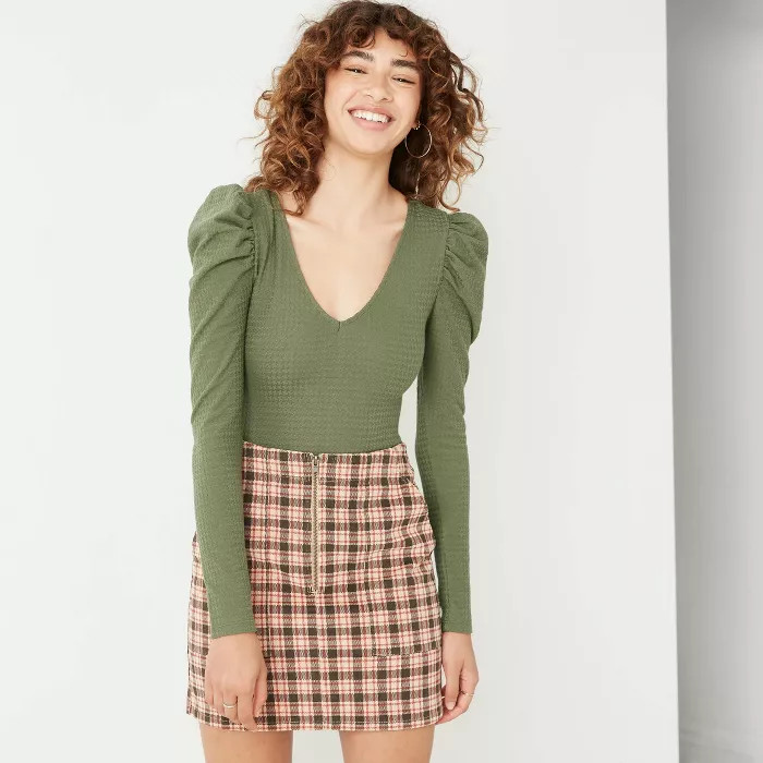 Women's Puff Long Sleeve Bodysuit - Wild Fable™ | Target