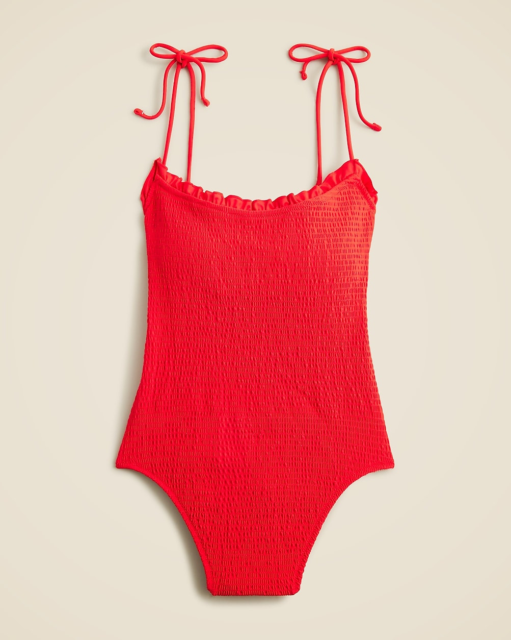 Smocked tie-shoulder one-piece swimsuit | J. Crew US