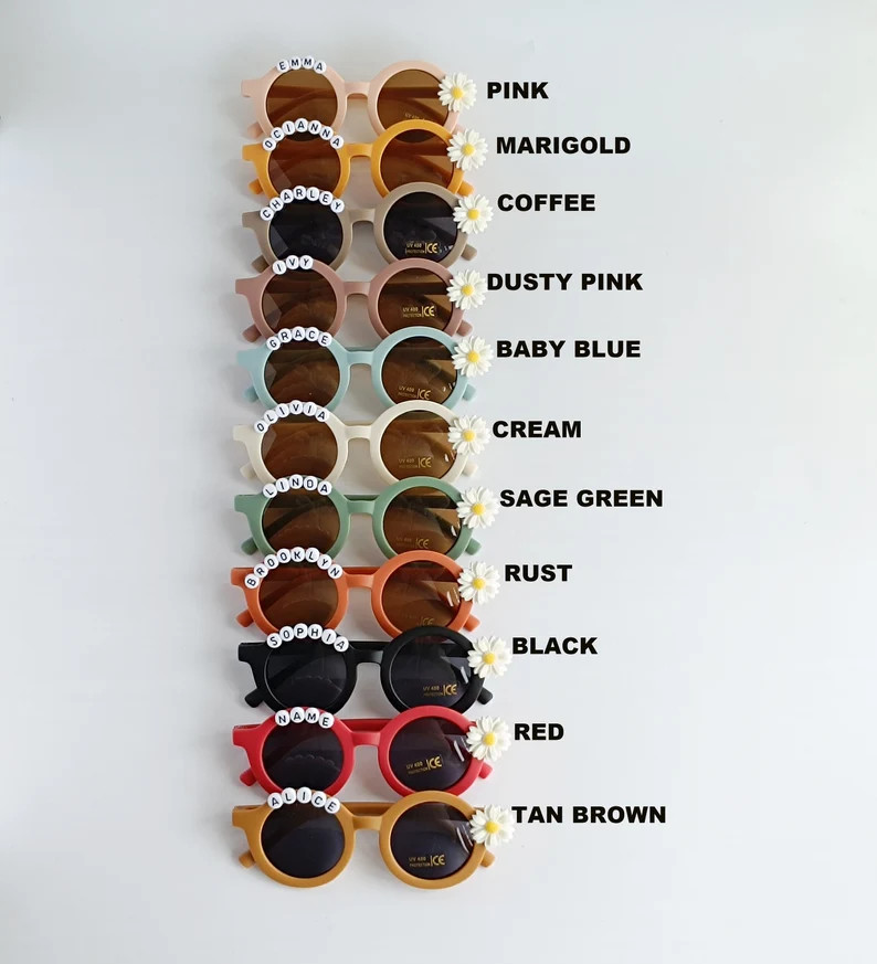 Personalized Name Sunglasses for Girls-Toddler Sunglasses-Daisy Flower Sunglasses-Cute Kids Sungl... | Etsy (US)