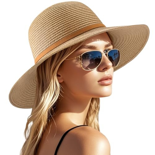 Sun Beach Hats for Women, Womens Straw Hat UPF 50+ UV Protection, Packable Summer Hat for Travel | Amazon (US)