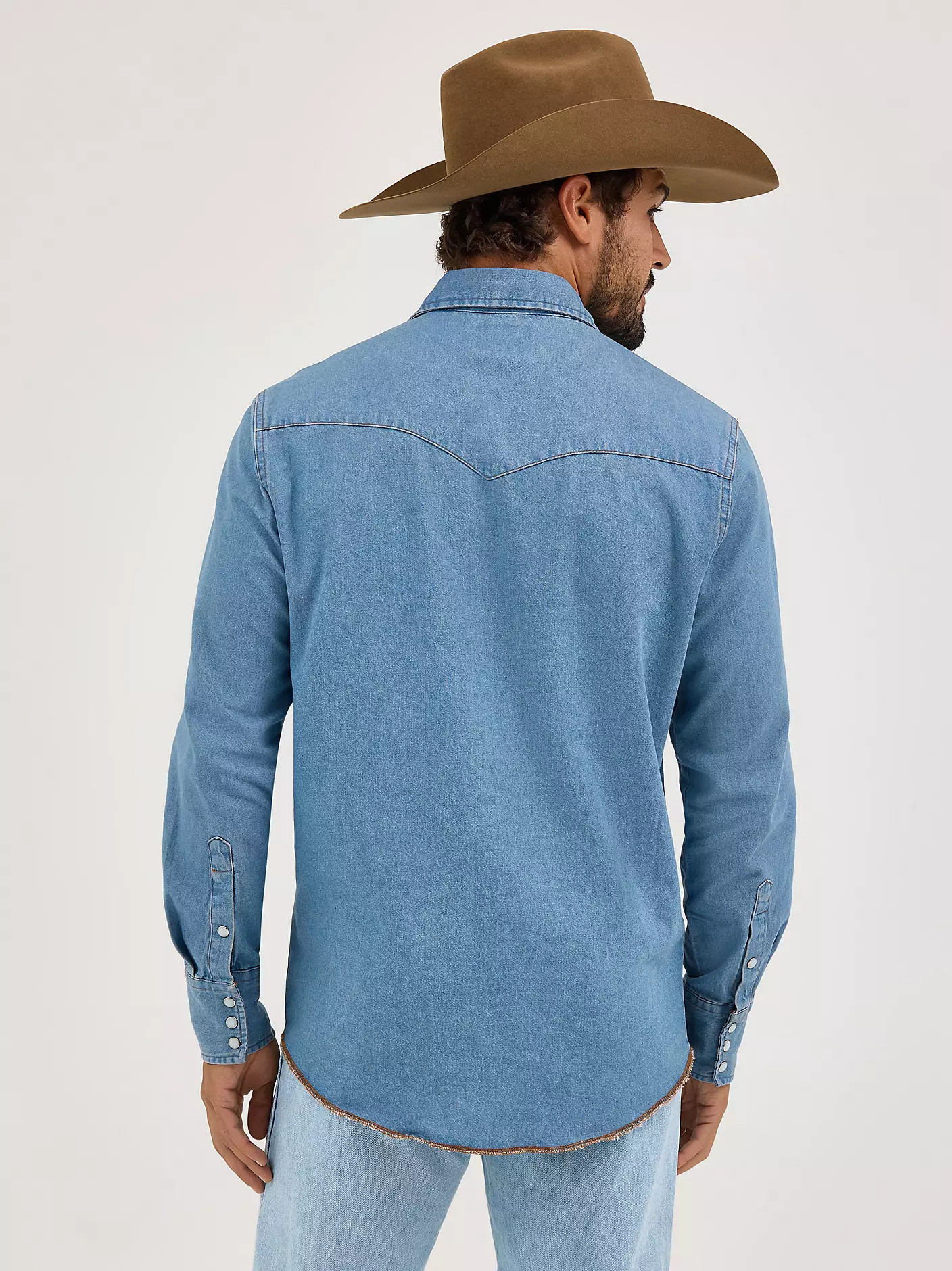 Cowboy Cut\u00ae Long Sleeve Western Snap Denim Workshirt | Wrangler