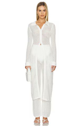 L'Academie by Marianna Oakley Duster Cardigan in Ivory from Revolve.com | Revolve Clothing (Global)