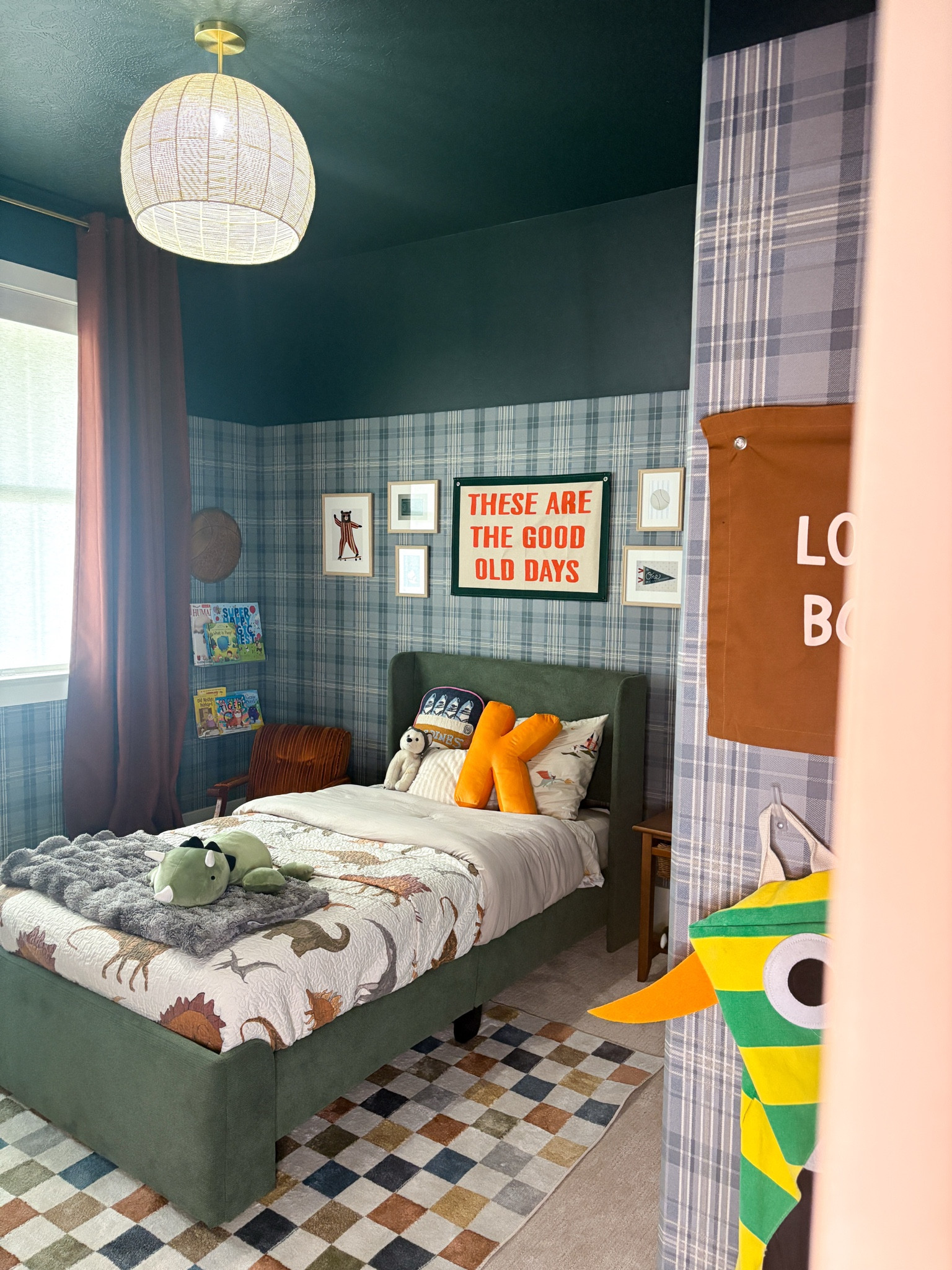 Big boy room inspo! Plaid wallpaper silly goose prints no theme bedroom moody bedroom Dino room little boy room inspo boy room design inspo idahomerealestate 

#LTKBump #LTKStyleTip #LTKHome