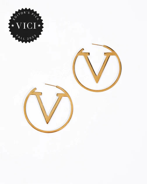 Valiant V-Hoop Earrings - Gold | VICI