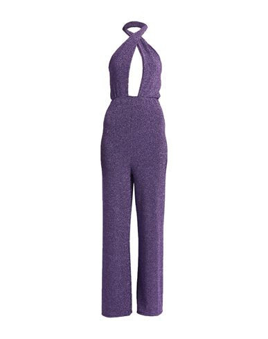 Vanessa Scott Woman Jumpsuit Purple Size M/L Nylon, Metallic fiber, Elastane | YOOX (US)