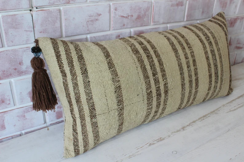 Kilim LUMBAR Pillow, Ethnic Kilim Pillow, Natural Wool Kilim Pillow , Decorative Lumbar Pillow, B... | Etsy (US)