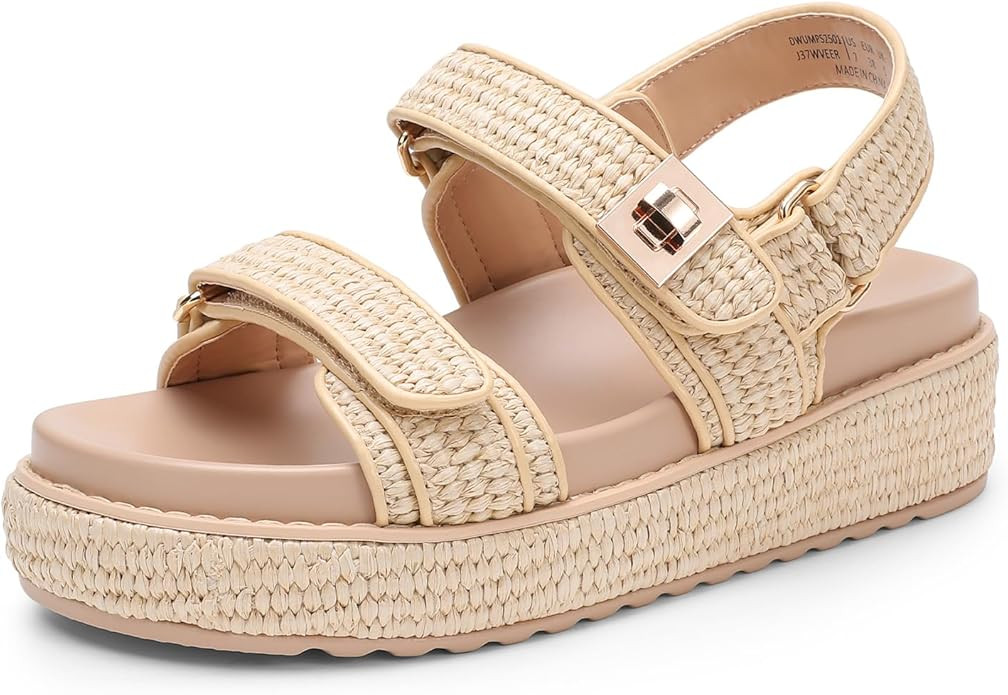 DREAM PAIRS Women's Low Wedge Sandals Comfortable Arch Support Platform Open toe Casual Dressy Fl... | Amazon (US)