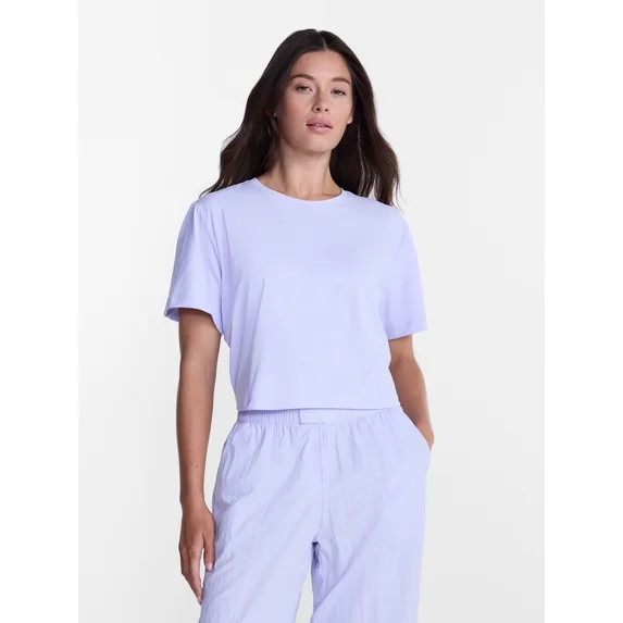 Avia Women's Cropped Boxy Tee with Short Sleeves, Sizes XS-XXXL | Walmart (US)