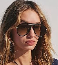 Oversized Aviator Sunglasses for Women Men 2026 70s Retro Gold Metal Sun Glasses Tangle Free Squa... | Amazon (US)