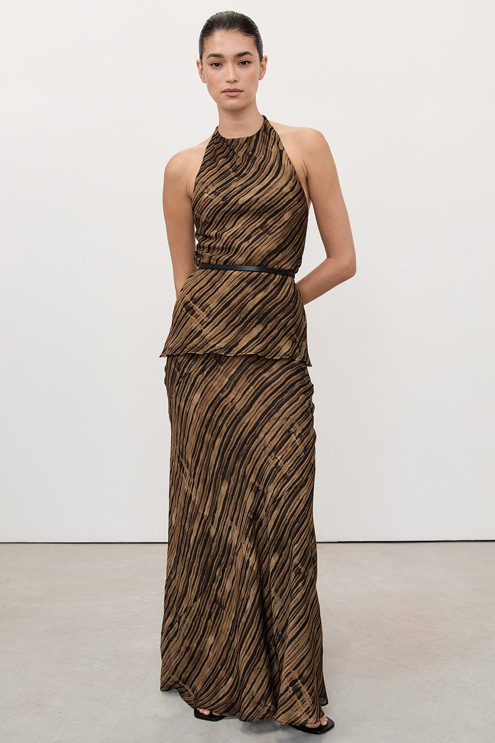 FLEUR DARK CHOCOLATE MIDI SKIRT | DISSH