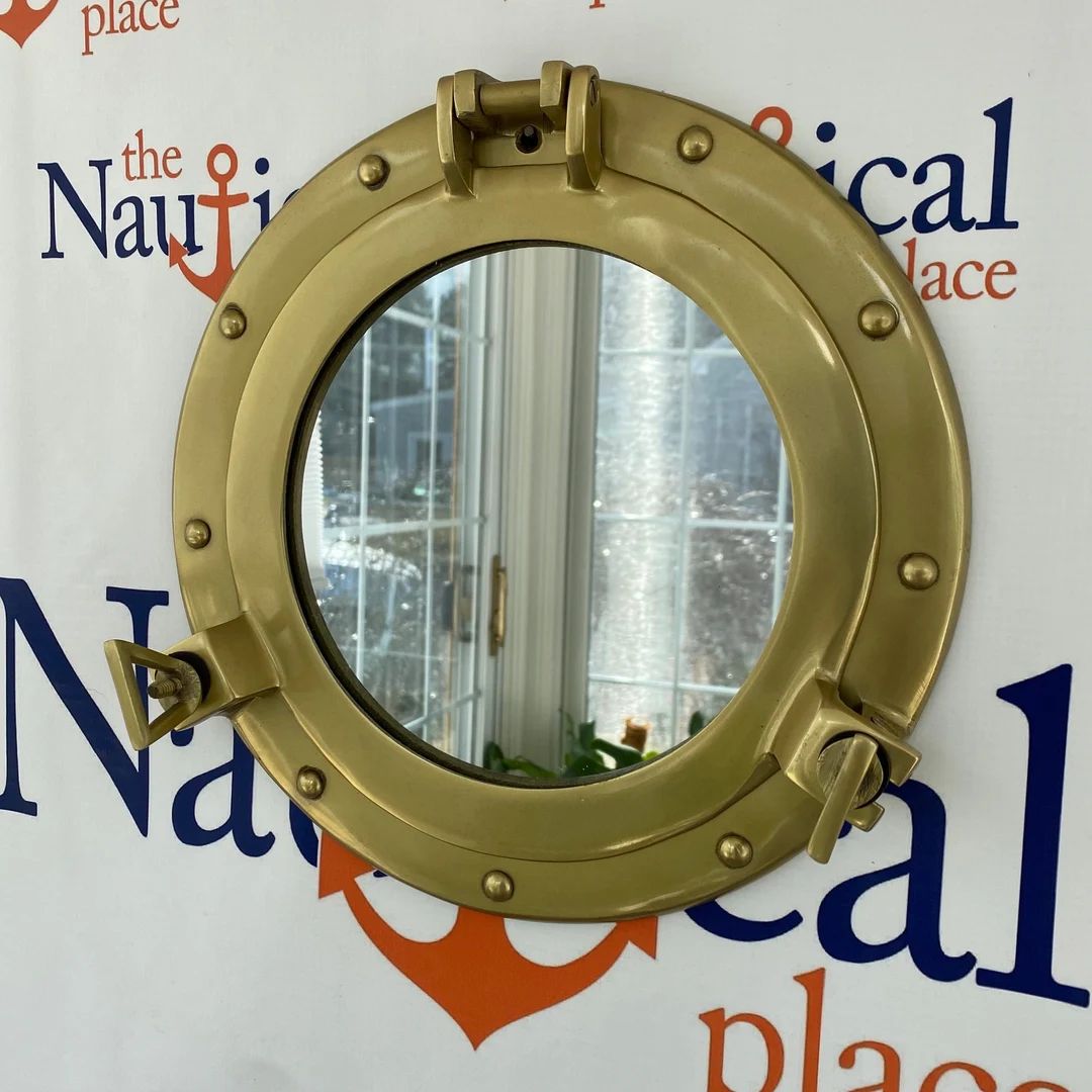 11 Antique Brass Finish Porthole Mirror Nautical - Etsy | Etsy (US)