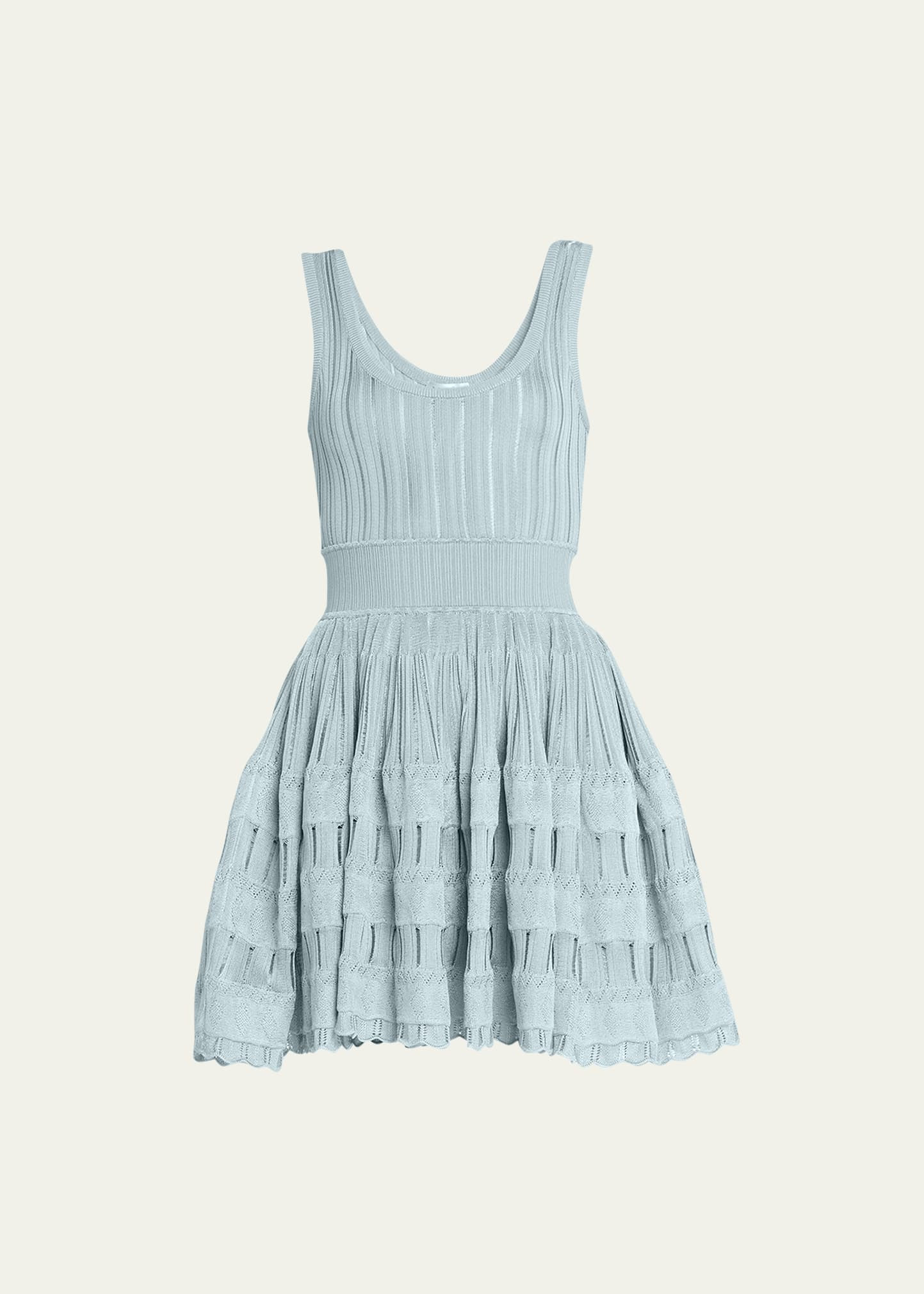 ALAIA Crino Striped Fit-&-Flare Knit Mini Dress | Bergdorf Goodman