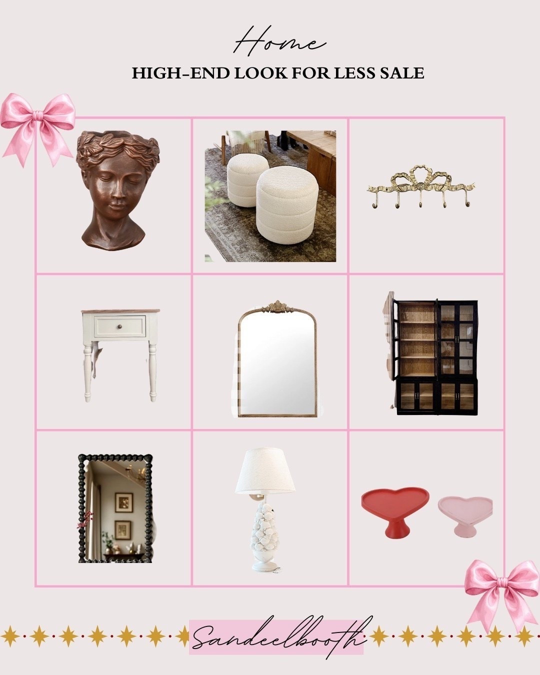 ✨ High-End Look for Less Home Decor — Decor Steals Sale Finds! ✨

If you love the designer aesthetic without the price tag, this Decor Steals sale is FULL of high-end look-for-less home decor. Think Anthropologie-inspired mirrors, Pottery Barn-style lamps, luxe ottoman dupes, elegant wall hooks, furniture under budget, and charming accents that make your home feel custom without overspending.

Everything here is on sale + selling fast, so grab your favorites while they’re still in stock!

🖤 High-end mirror lookalike
🤍 Classic nightstand for less
✨ Chic boucle ottoman dupe set
🌿 Vintage-inspired bust decor
🏡 Scalloped + carved furniture steals
💗 Designer-style accent trays + heart bowls
🕯️ Textured ceramic lamp dupe

Shop affordable home decor, designer dupes, and high-end looks on a budget — all from Decor Steals!

#DecorSteals #LookForLessHomeDecor #HomeDecorFinds #DesignerDupes #BudgetHomeDecor #HighEndLookForLess #CozyColorfulHome #CottagecoreDecor #AnthropologieDupe #InteriorInspo



#LTKGiftGuide #LTKHome #LTKSaleAlert
