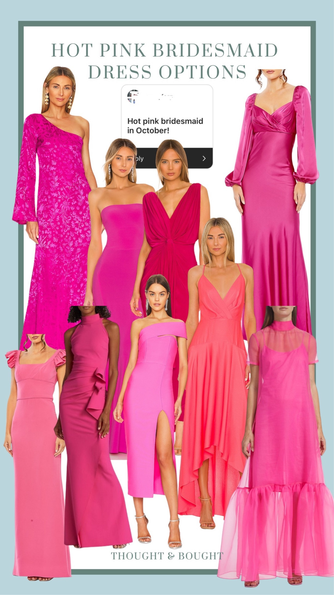 Hot pink bridesmaid dress options ! 

#LTKstyletip #LTKFind #LTKwedding