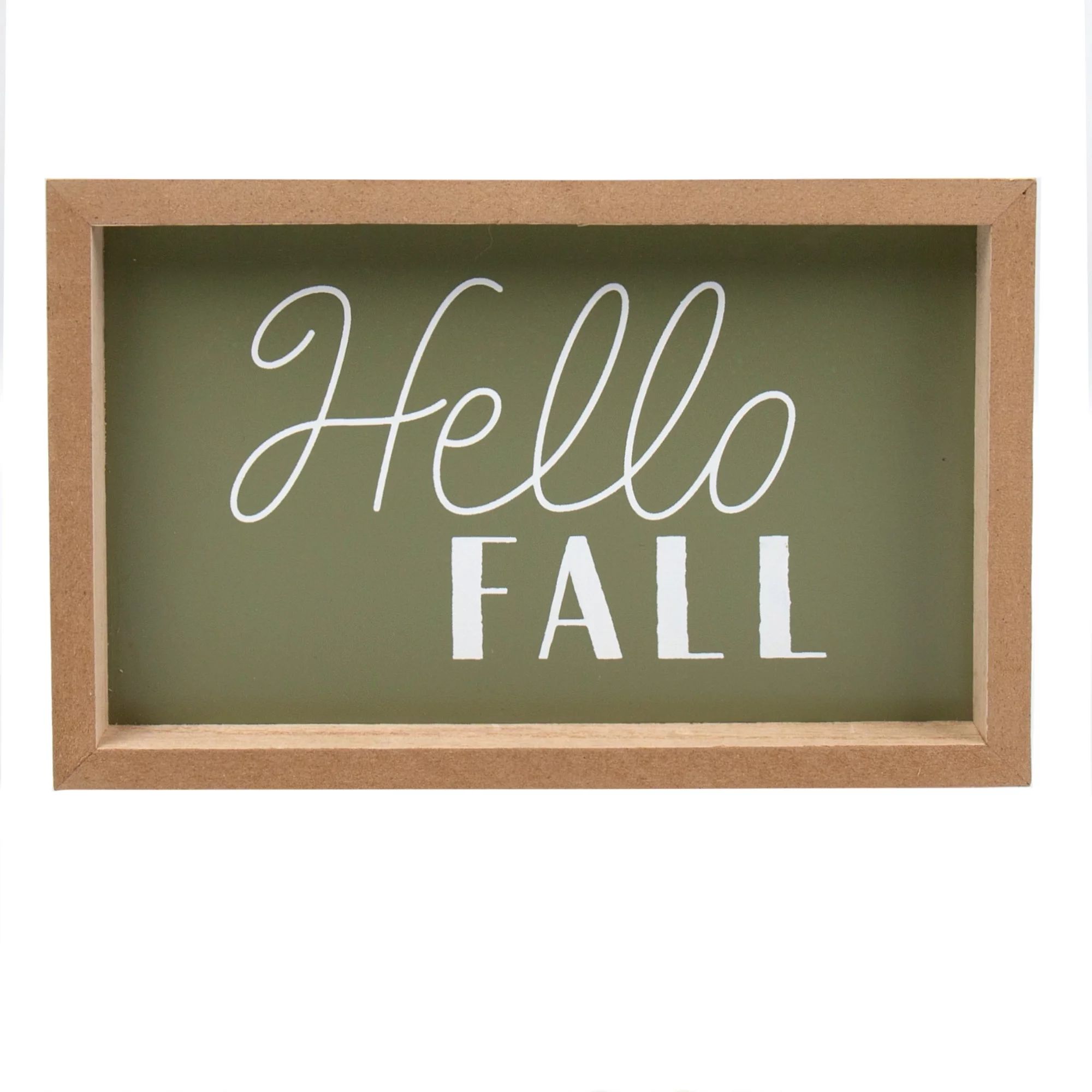 Reversible Multicolor Tabletop Sign, Hello Fall & Leafy Sidewalks Shadowbox, by Way To Celebrate | Walmart (US)