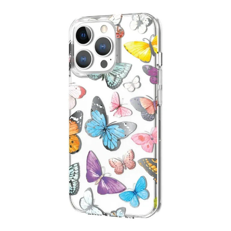 onn. Phone Case for iPhone 13 Pro Max & 12 Pro Max, Multicolored Butterflies | Walmart (US)