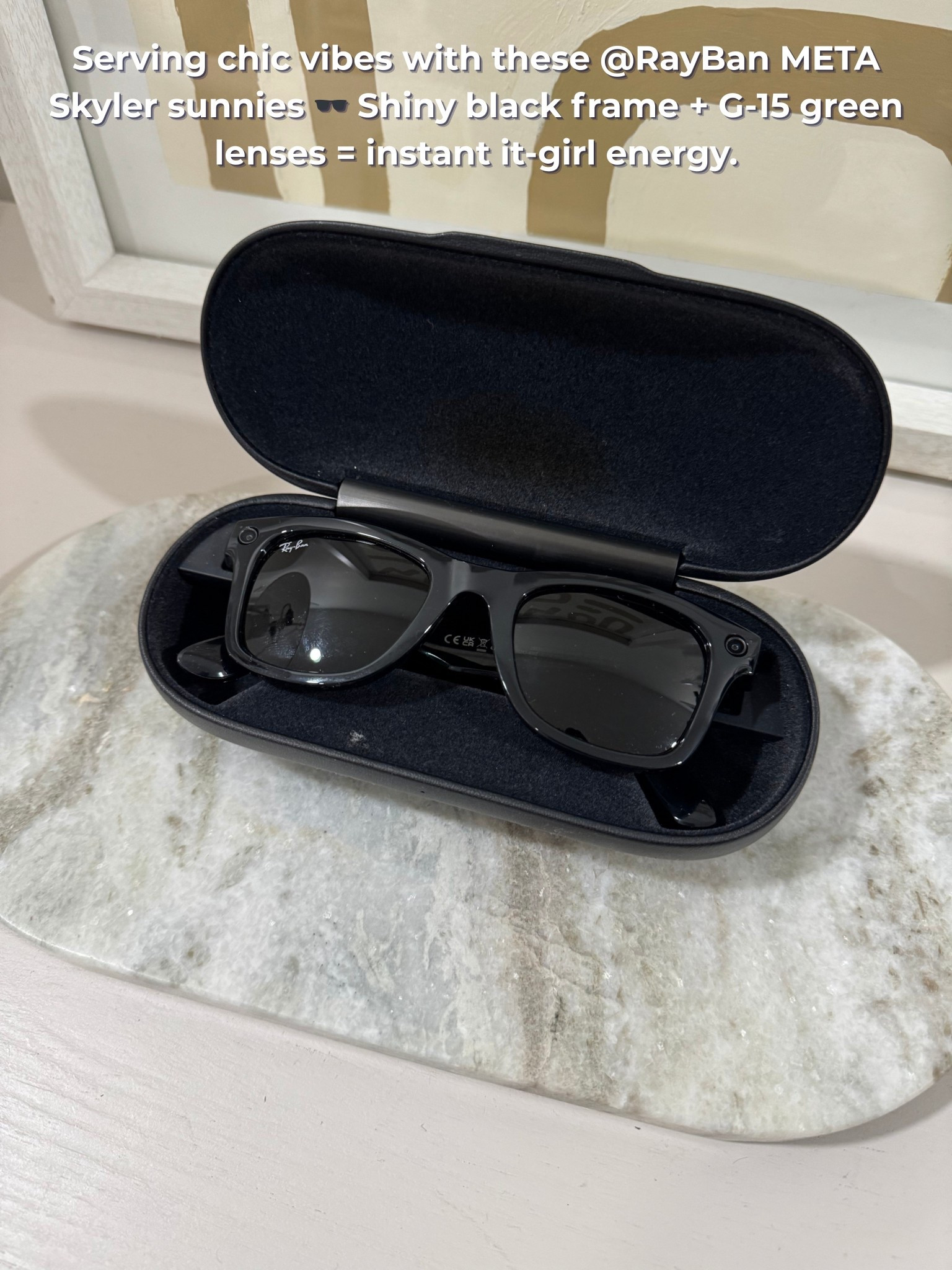 Babe, these @RayBan META Skyler sunnies are giving effortless it-girl energy. The shiny black frame + classic G-15 green lenses = timeless, chic, and seriously flattering on every vibe. Perfect for brunch, errands, or just serving looks in the sun. Add them to your cart now before they sell out. #RayBanStyle #SunglassObsessed #EverydayChic #RayBanMeta #OOTDInspo #ItGirlStyle #WardrobeStaple #AccessoryGoals #StyleCrush #SunglassesSeason

#LTKStyleTip #LTKFindsUnder50 #LTKSeasonal