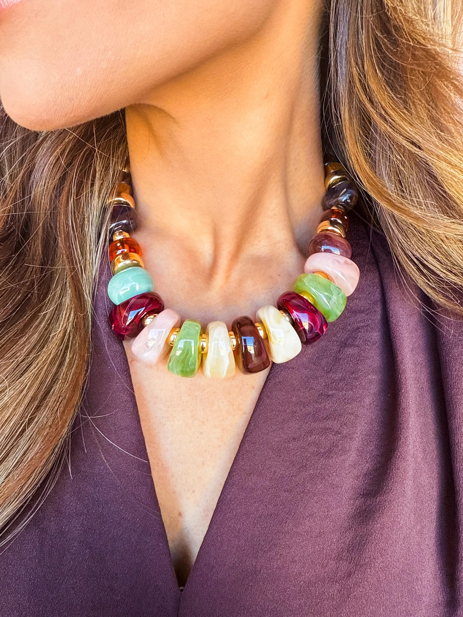 Athena Marble Bead Necklace Set | Ruthie Grace