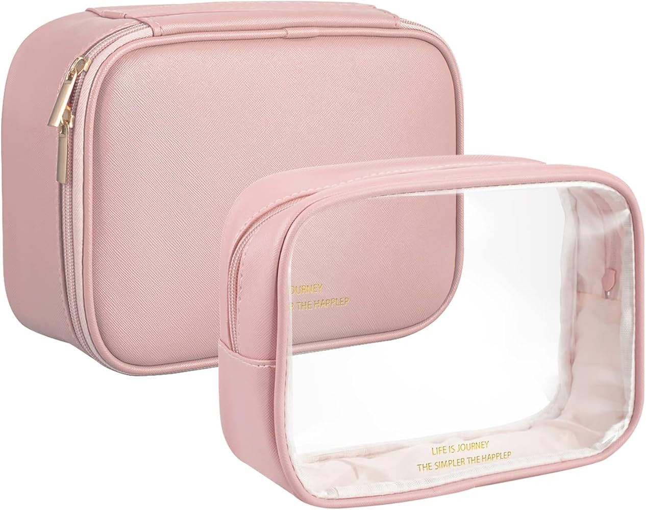 UMUMPINGG Travel Makeup Bag,Cosmetic Bag 2 Pack Large Makeup Organizer Make up Bags,Portable Clea... | Amazon (US)