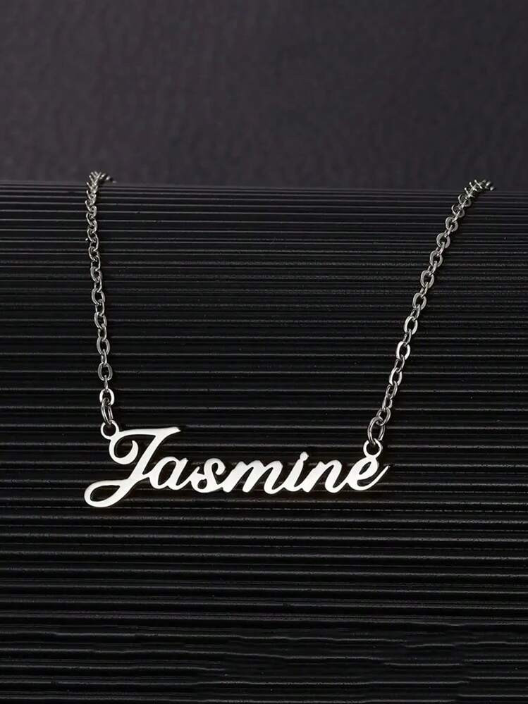 1pc Personalized Minimalist DIY Name Necklace Stainless Steel Choker (English Custom Only), Perso... | SHEIN