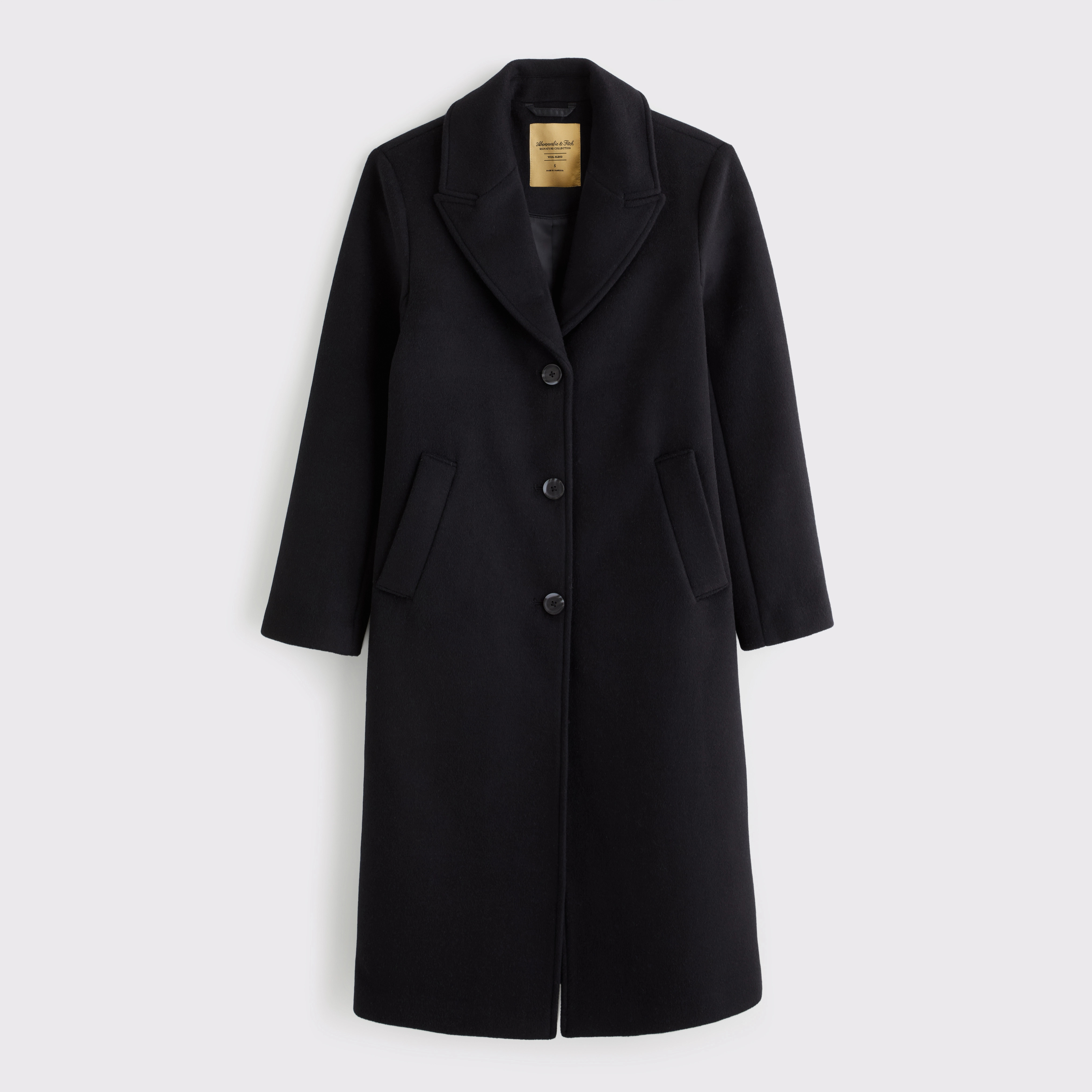 Wool-Blend Tailored Topcoat | Abercrombie & Fitch (US)